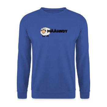 Määhndy - Mandy Namensshirt mit Schafnote - Unisex Pullover - Royalblau - Vorne - Alina (178cm) & Michal (187cm)