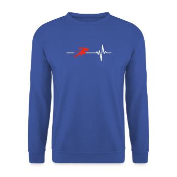 RENNEN HERZSCHLAG LAUFEN SPORT FIT SPRINT MARATHON - Unisex Pullover - Royalblau - Vorne - Alina (178cm) & Michal (187cm)