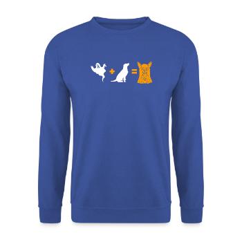 Funny Halloween Dog Ghost - Halloween Dog - Unisex Pullover - Royalblau - Vorne - Alina (178cm) & Michal (187cm)