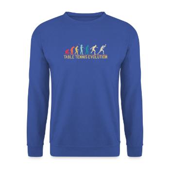 Tischtennis Evolution Progression Design - Unisex Pullover - Royalblau - Vorne - Alina (178cm) & Michal (187cm)