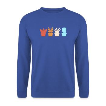 Kaktus Pflanze Kakteen - Unisex Pullover - Royalblau - Vorne - Alina (178cm) & Michal (187cm)
