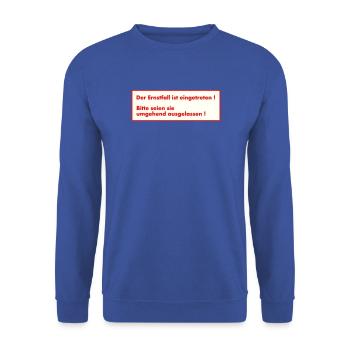 Ernstfall - Unisex Pullover - Royalblau - Vorne - Alina (178cm) & Michal (187cm)