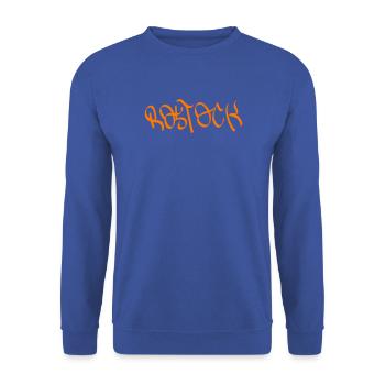 Rostock Graffiti Orange - Unisex Pullover - Royalblau - Vorne - Alina (178cm) & Michal (187cm)