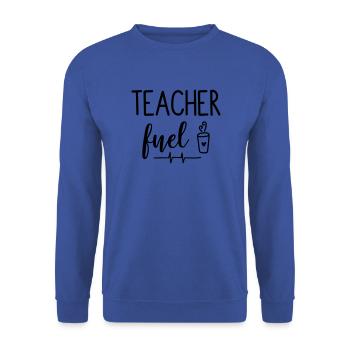 Teacher Teacher School Coffee Gift - Unisex Sweatshirt - royal blue - Front - Alina (178cm) & Michal (187cm)