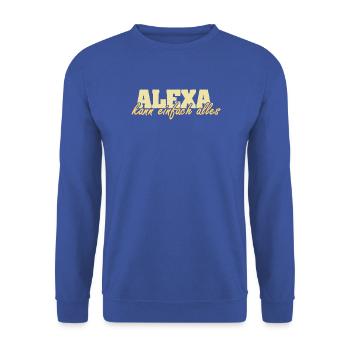 Frau Alexa - Unisex Pullover - Royalblau - Vorne - Alina (178cm) & Michal (187cm)