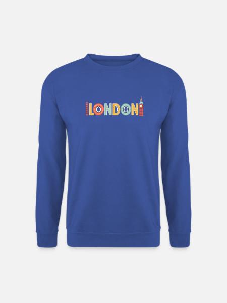 Mehrfarbiges Retro-London - Unisex Pullover - Royalblau