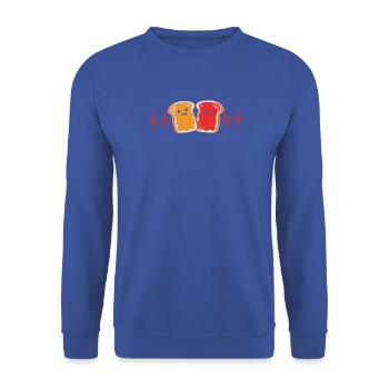 Erdnussbutter - Unisex Pullover - Royalblau - Vorne - Alina (178cm) & Michal (187cm)