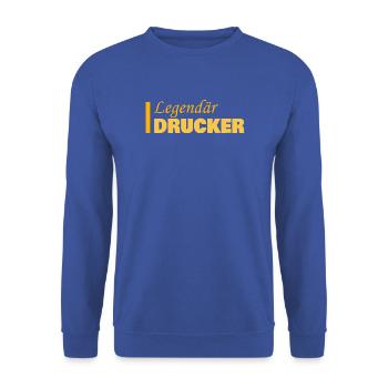 Geschenk für Drucker - Unisex Pullover - Royalblau - Vorne - Alina (178cm) & Michal (187cm)