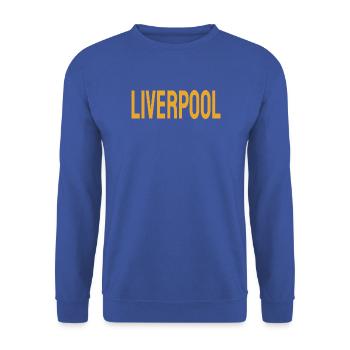 Liverpool - Unisex Pullover - Royalblau - Vorne - Alina (178cm) & Michal (187cm)