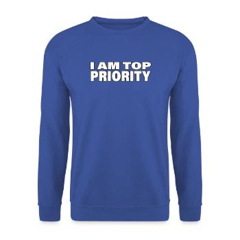 TOP PRIORITY - Unisex Pullover - Royalblau - Vorne - Alina (178cm) & Michal (187cm)