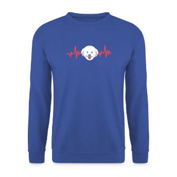 Bichon Frise Hund - Unisex Pullover - Royalblau - Vorne - Alina (178cm) & Michal (187cm)