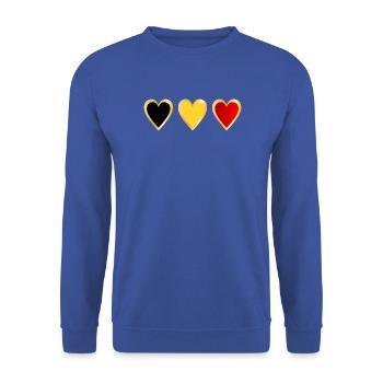Belgium Heart - Unisex Pullover - Royalblau - Vorne - Alina (178cm) & Michal (187cm)