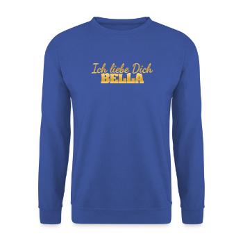 Bella als Liebe - Unisex Pullover - Royalblau - Vorne - Alina (178cm) & Michal (187cm)