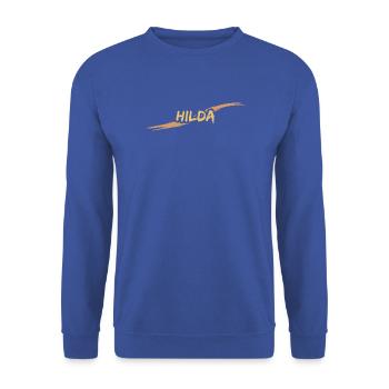 Geschenk Hilda - Unisex Pullover - Royalblau - Vorne - Alina (178cm) & Michal (187cm)