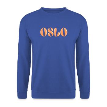 Oslo Orange stilisiert - Unisex Pullover - Royalblau - Vorne - Alina (178cm) & Michal (187cm)