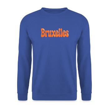 Brüsseler Orange Tippfehlerblasen - Unisex Pullover - Royalblau - Vorne - Alina (178cm) & Michal (187cm)