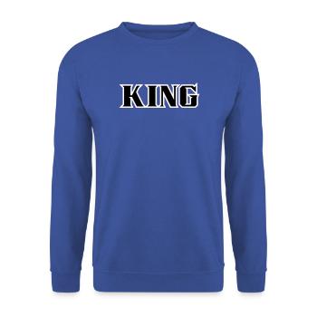King Classic Text - Unisex Sweatshirt - royal blue - Front - Alina (178cm) & Michal (187cm)