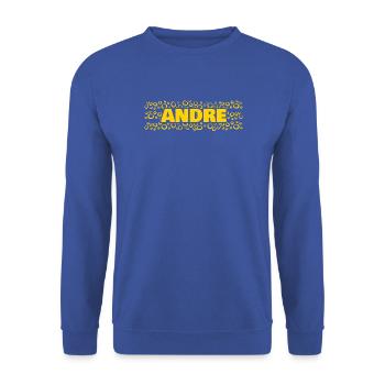 Geschenk für Andre - Unisex Pullover - Royalblau - Vorne - Alina (178cm) & Michal (187cm)