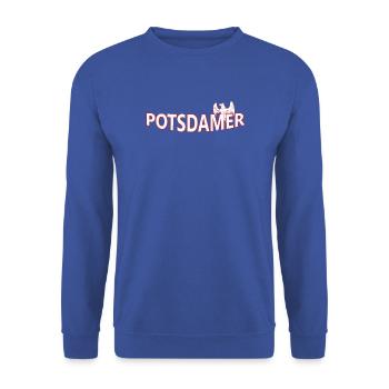 POTSDAMER - Unisex Pullover - Royalblau - Vorne - Alina (178cm) & Michal (187cm)