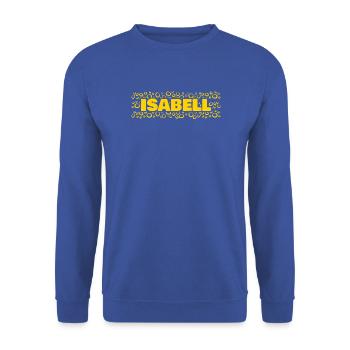 Geschenk für Isabell - Unisex Pullover - Royalblau - Vorne - Alina (178cm) & Michal (187cm)