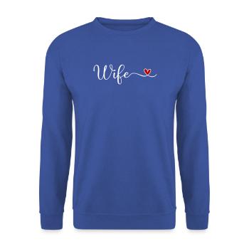 Ehefrau - Unisex Pullover - Royalblau - Vorne - Alina (178cm) & Michal (187cm)