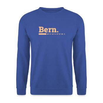 Bern Koordinaten - Unisex Pullover - Royalblau - Vorne - Alina (178cm) & Michal (187cm)