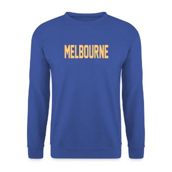 Melbourne - Unisex Pullover - Royalblau - Vorne - Alina (178cm) & Michal (187cm)
