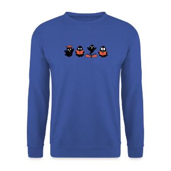 Unheimliche Buchclub-Geister lesen Bücher - Unisex Pullover - Royalblau - Vorne - Alina (178cm) & Michal (187cm)