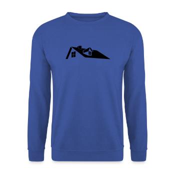 Roof house logo with dormer window - Unisex Sweatshirt - royal blue - Front - Alina (178cm) & Michal (187cm)