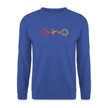 Geschenkidee für einen Hip-Hop-Tänzer mit B-Boying - Unisex Pullover - Royalblau - Vorne - Alina (178cm) & Michal (187cm)