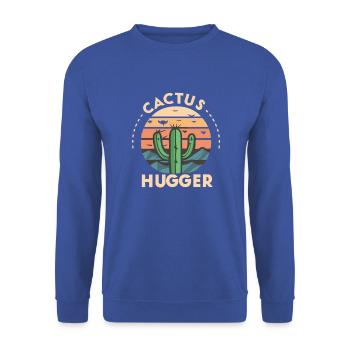 Cactus Hugger T-Shirt - Umarme die Stacheln - Unisex Pullover - Royalblau - Vorne - Alina (178cm) & Michal (187cm)