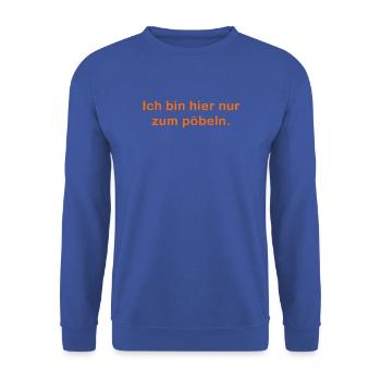 Ich bin hier  - Unisex Pullover - Royalblau - Vorne - Alina (178cm) & Michal (187cm)