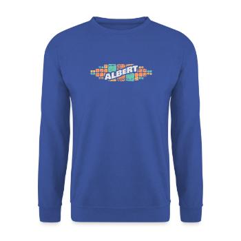 Albert als Vorname - Unisex Pullover - Royalblau - Vorne - Alina (178cm) & Michal (187cm)