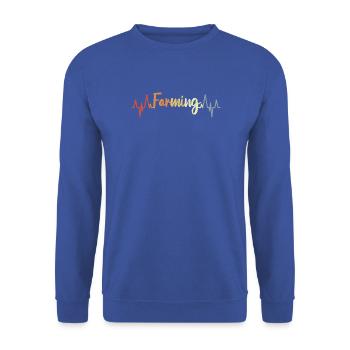 Landwirt Herzschlag - Unisex Pullover - Royalblau - Vorne - Alina (178cm) & Michal (187cm)