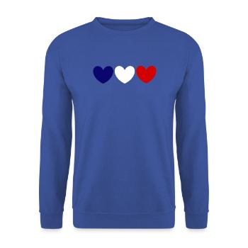 Frankreich Fanshirt für Frankreich Fans France - Unisex Pullover - Royalblau - Vorne - Alina (178cm) & Michal (187cm)