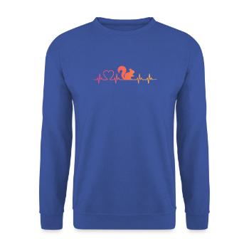 Eichhörnchen Herzschlag - Unisex Pullover - Royalblau - Vorne - Alina (178cm) & Michal (187cm)