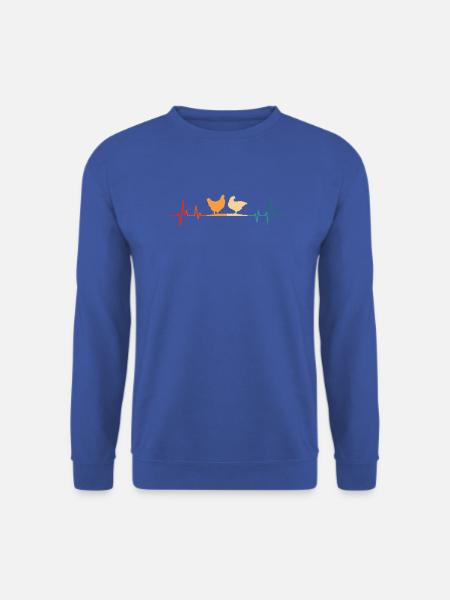 Chicken Retro Heartbeat Chickens - Unisex Pullover - Royalblau