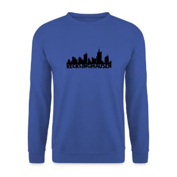 Recklinghausen Skyline - Unisex Pullover - Royalblau - Vorne - Alina (178cm) & Michal (187cm)