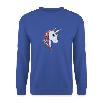 lorey.w "petite licorne", fille, écolier - Sweat-shirt Unisexe - bleu royal - Devant - Alina (178cm) & Michal (187cm)