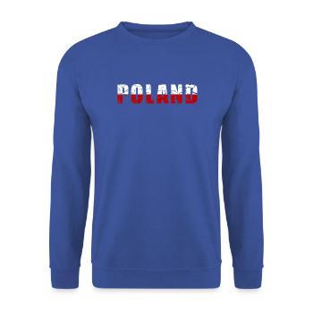 Poland Design im Grungestyle - Unisex Pullover - Royalblau - Vorne - Alina (178cm) & Michal (187cm)