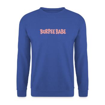 Burpee Babe Blasen-Buchstabenkunst - Unisex Pullover - Royalblau - Vorne - Alina (178cm) & Michal (187cm)