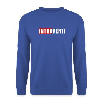 Introvertierter - Unisex Pullover - Royalblau - Vorne - Alina (178cm) & Michal (187cm)