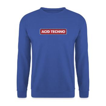 Acid Techno Neon Gitter - Unisex Pullover - Royalblau - Vorne - Alina (178cm) & Michal (187cm)