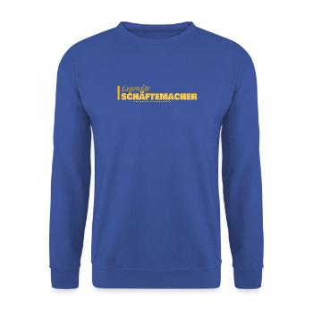 Schaeftemacher als Job - Unisex Pullover - Royalblau - Vorne - Alina (178cm) & Michal (187cm)