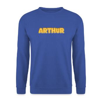 Geschenk für Arthur - Unisex Pullover - Royalblau - Vorne - Alina (178cm) & Michal (187cm)
