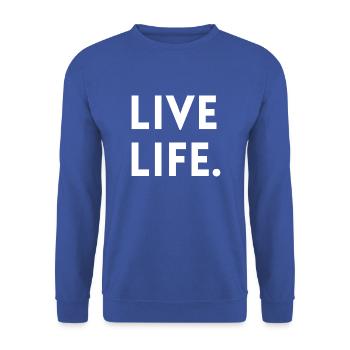 LIVE LIFE - Unisex Pullover - Royalblau - Vorne - Alina (178cm) & Michal (187cm)