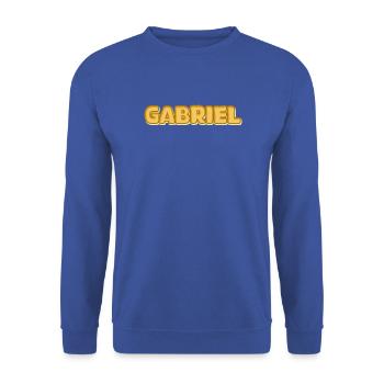 Gabriel als Vorname - Unisex Pullover - Royalblau - Vorne - Alina (178cm) & Michal (187cm)