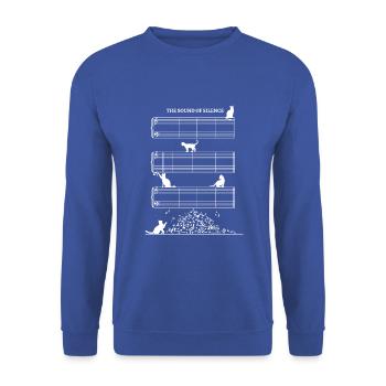 Sound Of Silence sheet music without sheet music with cats - Unisex Sweatshirt - royal blue - Front - Alina (178cm) & Michal (187cm)