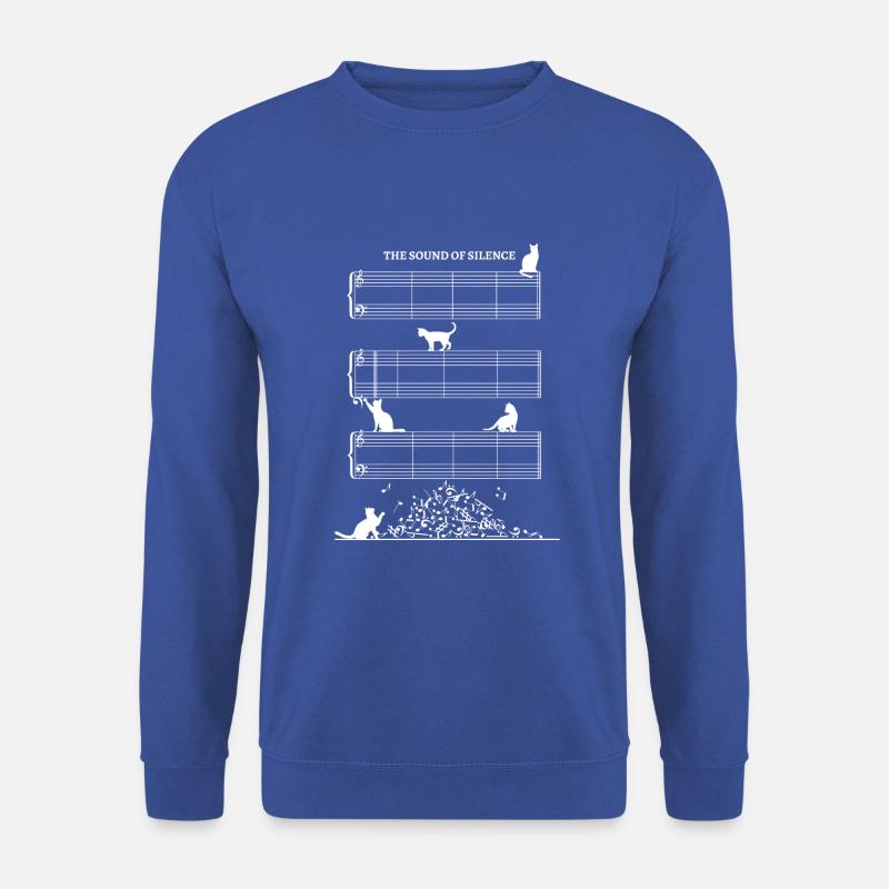 Sound Of Silence Notenblatt ohne Noten mit Katzen - Unisex Pullover - Royalblau