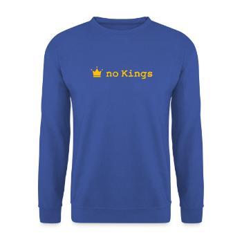 no kings - Unisex Pullover - Royalblau - Vorne - Alina (178cm) & Michal (187cm)